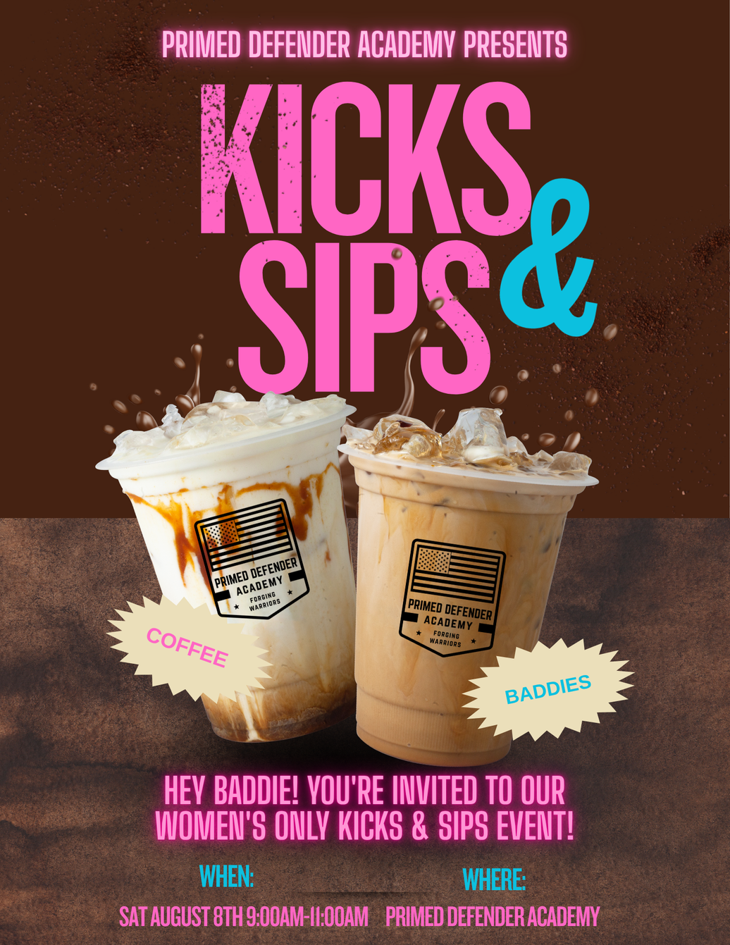 Women's Kicks and Sips event